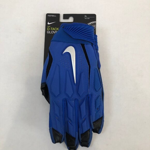 Nike D-Tack 6.0 Padded Defensive Lineman Football Gloves Blue GF0655 XL